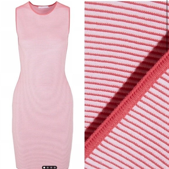 NWT‎ Alexander Wang Optical Stripe Ribbed Jersey dress S - Picture 2 of 8